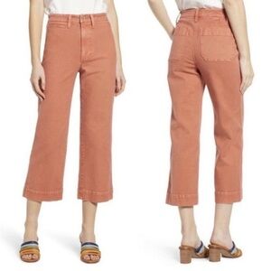 Madewell Slim Emmett WIde Leg Crop High-Waisted Pants Jeans Size 31